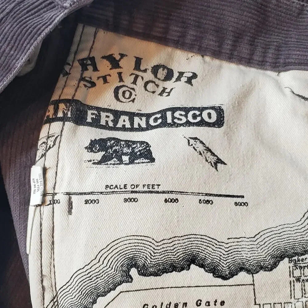 Taylor Stitch Men's Size 30X32 Straight Leg Corduroy Pant Taupe Gray